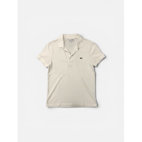 Lacoste Εκρού Ανδρική Μπλούζα Polo με Κεντημένο Κροκόδειλο